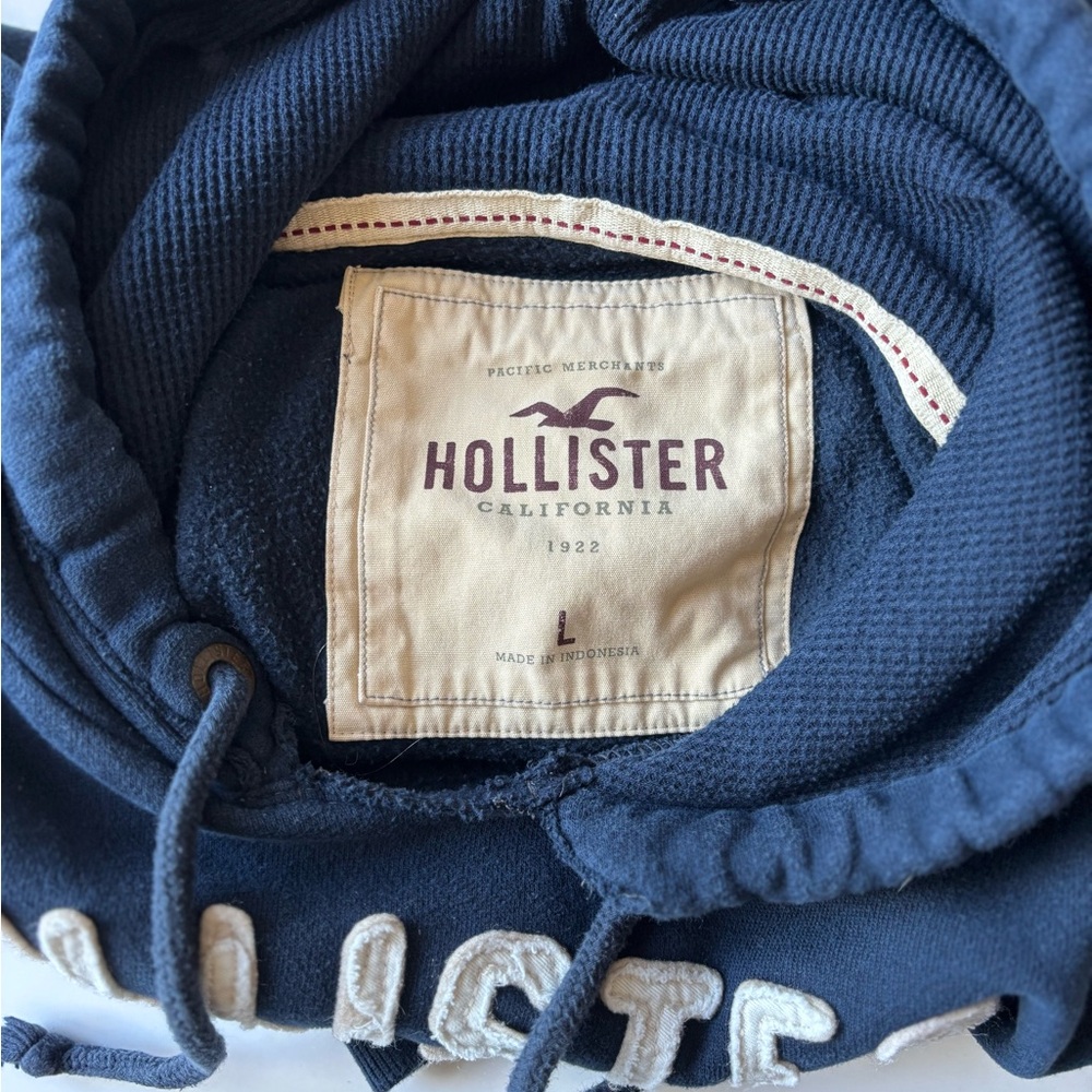 Hollister Dark Blue Hoodie with Logo - Picture 6 of 10